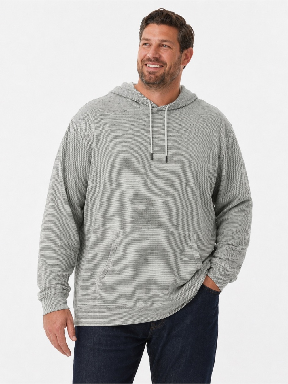 Threads 4 Thought Men’s XXXL 100% Organic Cotton Striped Pullover Hoodie 3XL